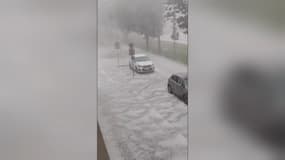 Les rues de Dijon après un violent orage de grêle, le 20 mai 2024