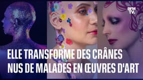 Une maquilleuse transforme les crânes nus des malades du cancer en œuvres d'art