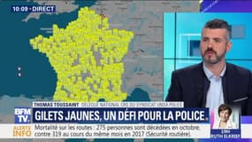 Gilets jaunes: pour Unsa-Police, "il semble compliqué d'être derrière chaque point de blocage"
