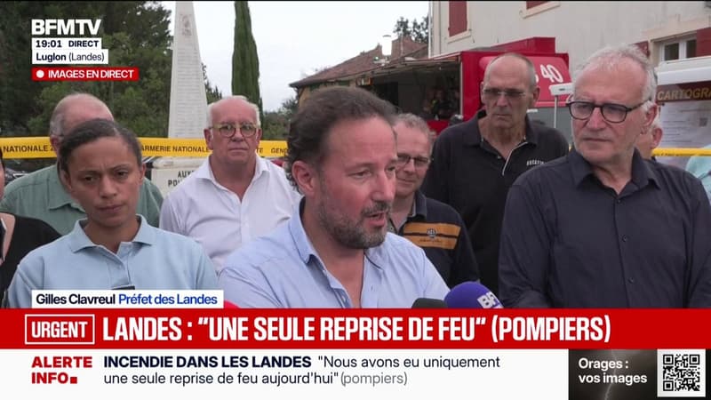 Incendie dans les Landes: "Le feu est moins intense mais n'est pas fixé", explique le préfet