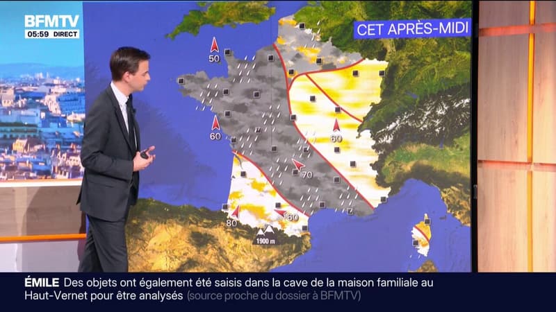 De la pluie va traverser l'ensemble de la France ce jeudi, des côtes de la Manche jusqu'à la Méditerranée