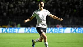 La joie de Gabriel Moscardo après son but avec Corinthians, 28 novembre 2023