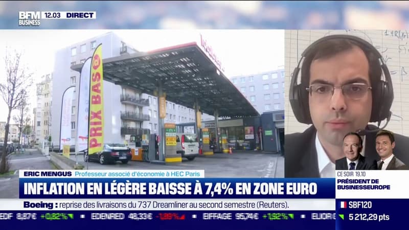 Inflation en légère baisse à 7,4% en zone euro