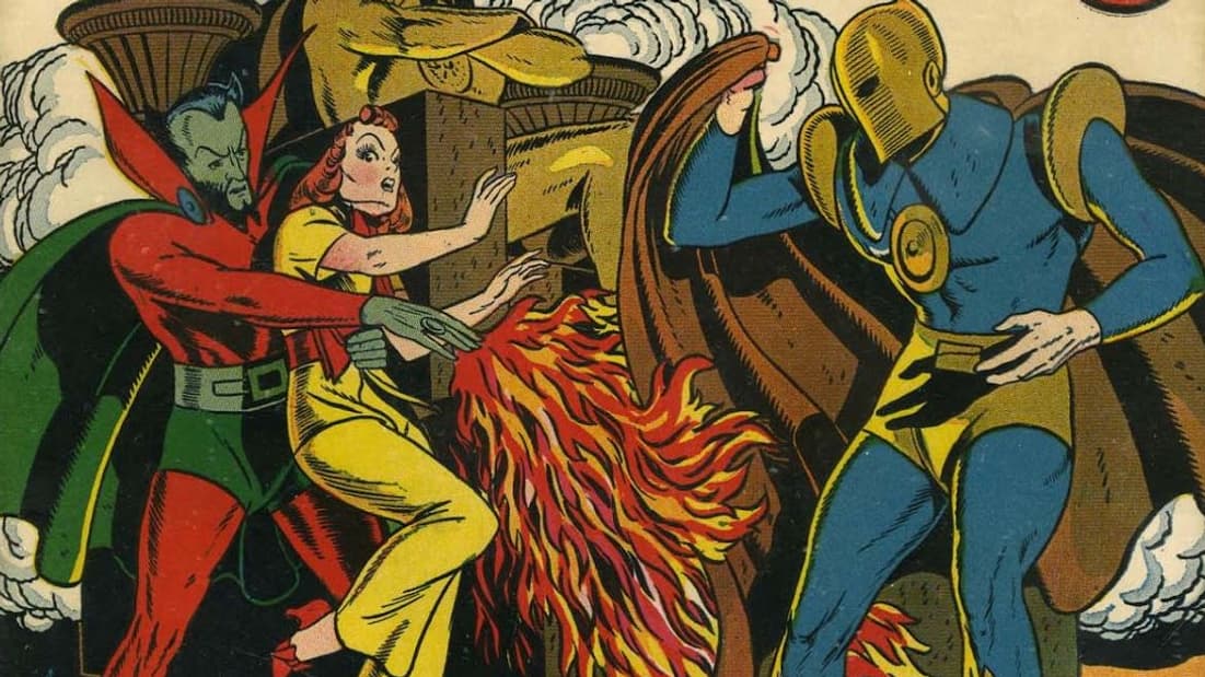 Le super hérros Dr Fate dans le comics de 1940, "More Fun Comics".