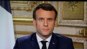 Emmanuel Macron lors de son allocution lundi soir. 