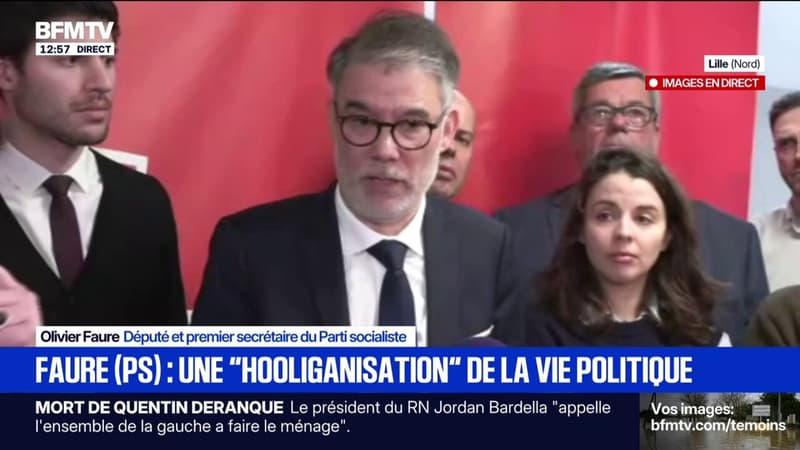 Hommage à Quentin Deranque: "Il n'est pas utile de faire de Lyon la capitale des fascistes de notre pays", pointe Olivier Faure