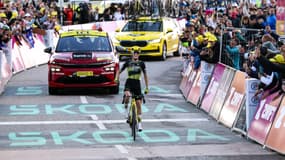 Pauline Ferrand-Prévot à l'arrivée de la 8e étape du Tour de France féminin 2025, le 2 août 2025.