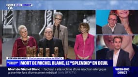 Marie-Anne Chazel a dédié à Michel Blanc la représentation de "Parle-moi d'amour" dans laquelle elle joue au Théâtre de la Michodière à Paris
