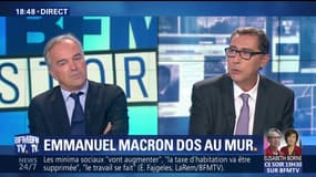 Emmanuel Macron dos au mur (2/2)
