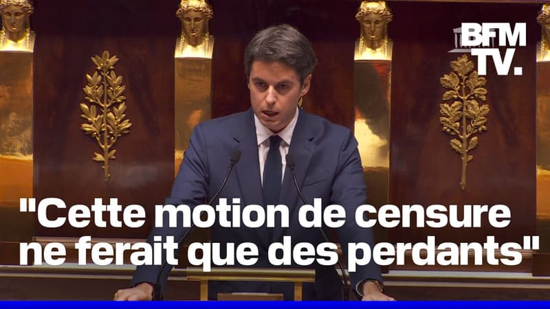 Motion de censure: la prise de parole de Gabriel Attal en intégralité