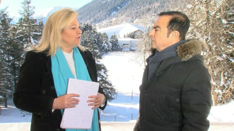 Carlos Ghosn interviewé par Hedwige Chevrillon depuis Davos