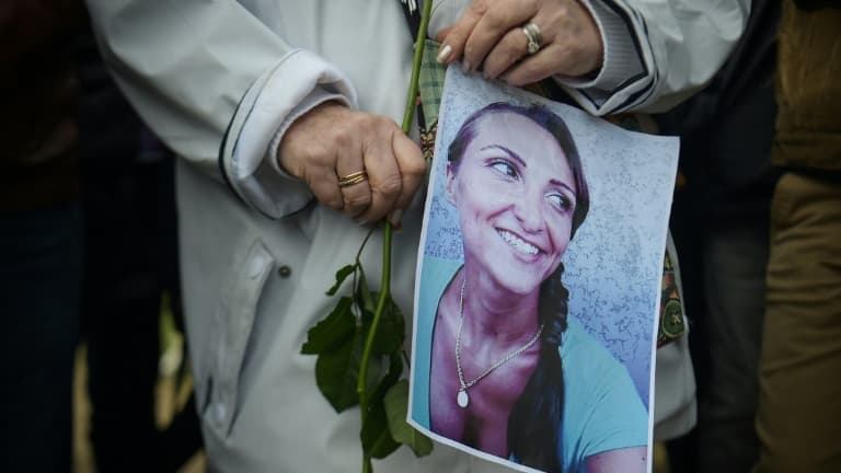 Marche à la mémoire de Julie Douib, le 9 mars 2019 à Vaires-sur-Marne, près de Paris