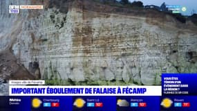 Fécamp: un pan de falaise s'effondre au Cap Fagnet