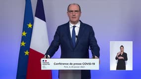 Jean Castex lors d'une conférence de presse le 20 janvier 2022