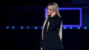 Rita Ora sur la scène des MTV Europe Music Awards le 10 novembre à Manchester.