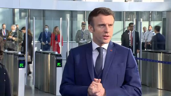 Emmanuel Macron lors de son arrivée au siège de l'Otan à Bruxelles le 24 mars 2022. Emmanuel Macron lors de son arrivée au siège de l'Otan à Bruxelles le 24 mars 2022.