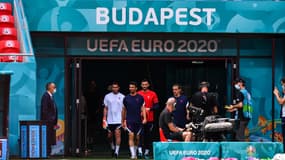Les Bleus avant un de leurs matchs à Budapest en Hongrie