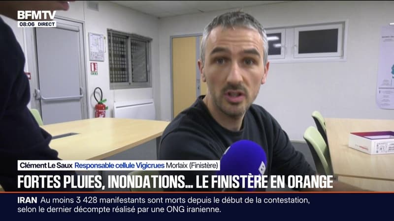 Fortes pluies dans le Finistère : “Malgré la vigilance, il n’y a pas de risque d’inondation à Morlaix. Cependant, les volumes de pluie vont être conséquents”, affirme Clément Le Saux, responsable de la cellule Vigicrues