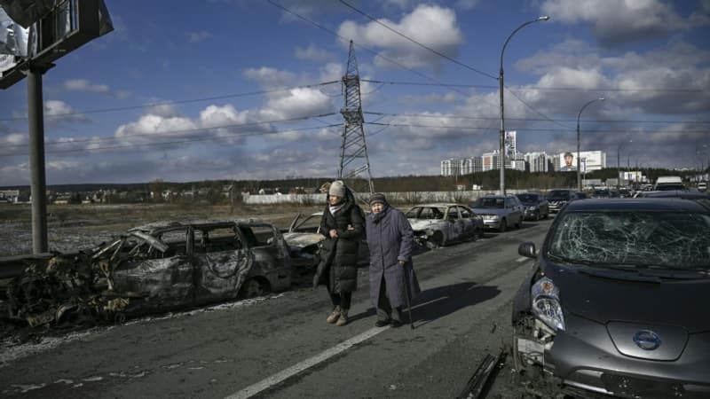 Guerre en Ukraine: à Irpin, scènes de dévastation au coeur d'une ville fantôme