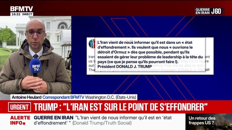 Sur son réseau social, Donald Trump assure "que l'Iran est dans un état d'effondrement"