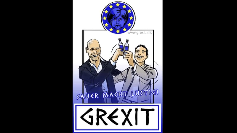 L'étiquette de la liqueur créée par l'entrepreneur allemand, qu'il a baptisée "Grexit". 
