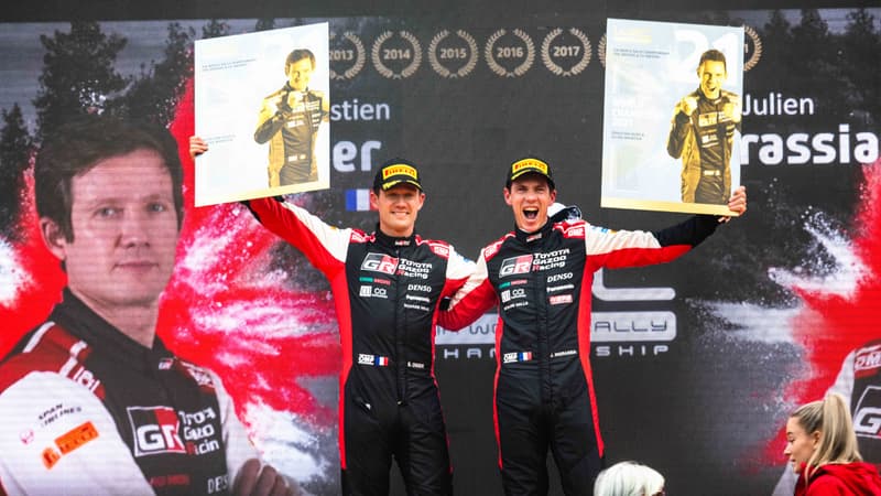 Sebastien Ogier et Julien Ingrassia apres le titre de champion du monde a Monza le 21 novembre 2021 2192212