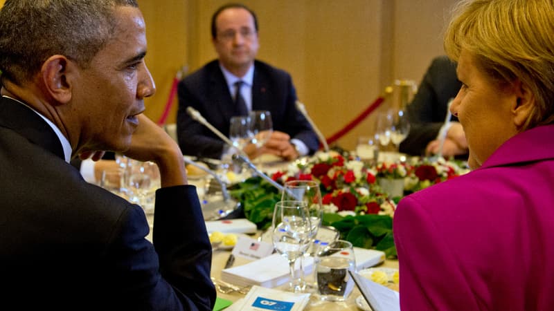 Barack Obama, Angela Merkel et François Hollande lors d'un sommet international