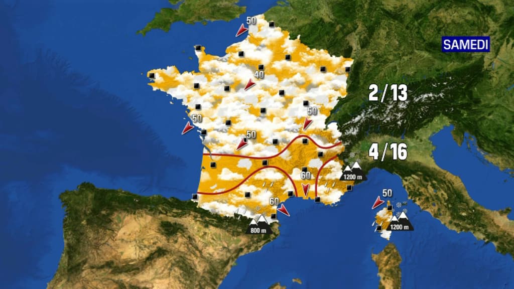 Les prévisions météorologiques du samedi 17 avril 2021. 