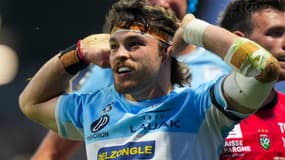 Mateo Carreras auteur d'un essai pour l'Aviron Bayonnais, 7 juin 2025