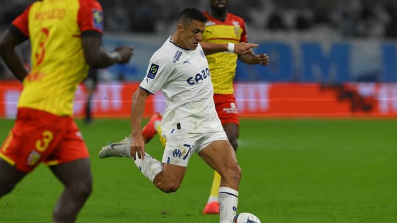 Alexis Sanchez lors de Marseille-Lens, le 22 octobre 2022