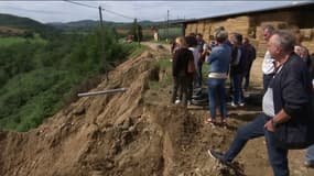 Sophie Elizeon, préfète de l'Ardèche, constate les dégâts des intempéries survenues ce lundi 18 septembre 2023.