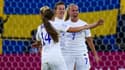 La joie des Anglaise après le but de Mead contre la Suède à l'Euro 2022