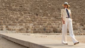 Melania Trump devant la grande pyramide de Gizeh, le 6 octobre.