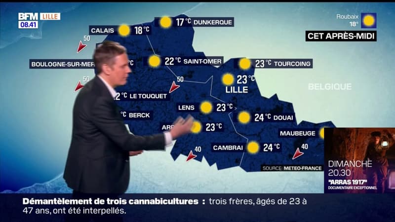 Regarder la vidéo Météo Nord-Pas-de-Calais: un samedi ensoleillé, 23°C à Lille
