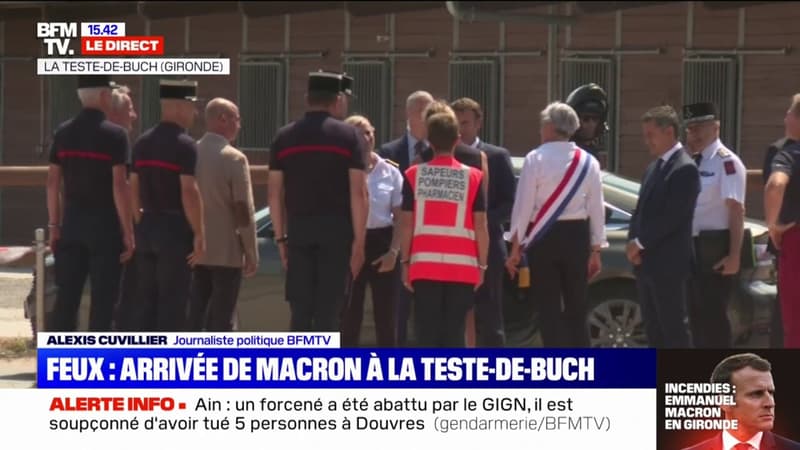 Incendies en Gironde: Emmanuel Macron est arrivé à La teste-de-Buch