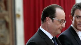 François Hollande et Manuel Valls lors de la conférence de presse du jeudi 5 février