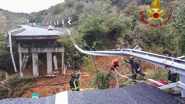 Un viaduc effondré près de Savone en Italie, le 24 novembre 2019