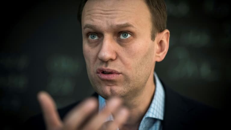 L'opposant russe Alexeï Navalny lors d'un entretien avec l'AFP à Moscou, le 16 janvier 2018