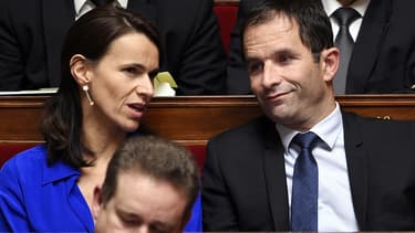 Aurélie Filippetti et Benoît Hamon à l'Assemblée nationale