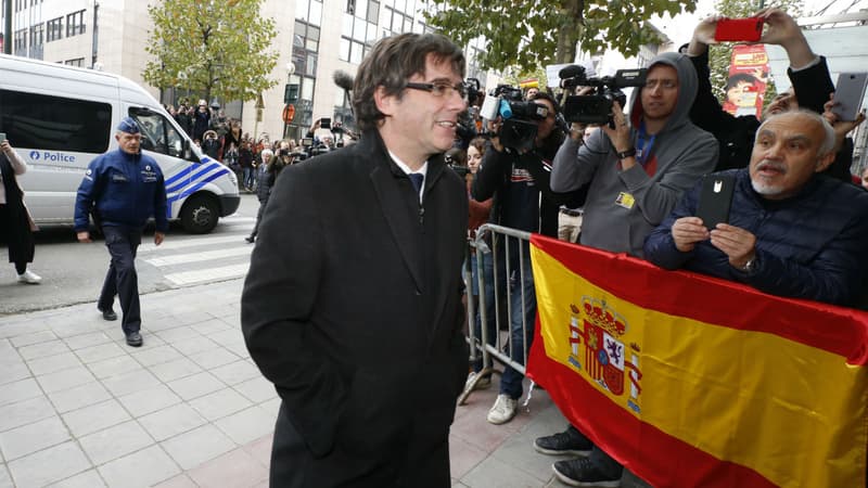 Le président catalan destitué Carles Puigdemont, le 31 octobre 2017 à Bruxelles. 