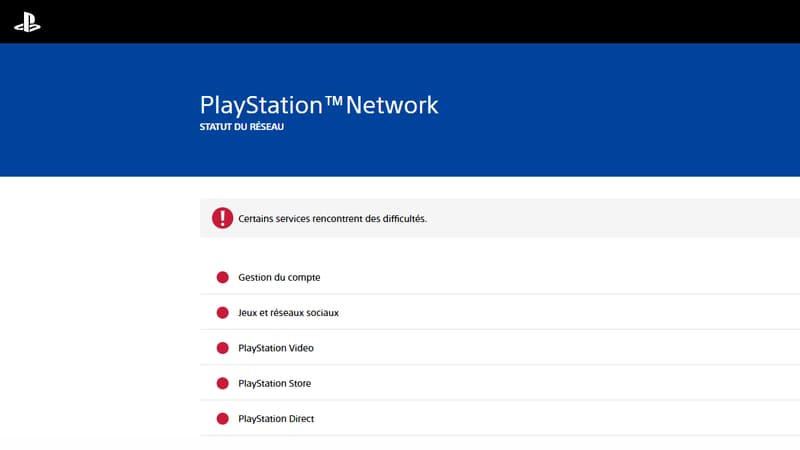 Le site d'information du PSN (Playstation Network) ce samedi 8 février 2025 à 15h55.