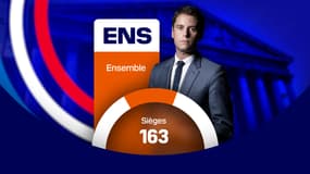 Les résultats d'Ensemble aux élections législatives de 2024.