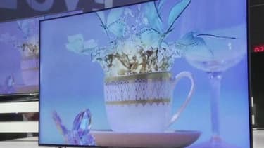 Des télévisions ultra haute définition sont déjà prêtes, ici au CES 2013, en attendant que son déploiement ait lieu.