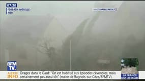 À Forbach en Moselle, les intempéries ont rendu la visibilité quasi nulle en pleine journée