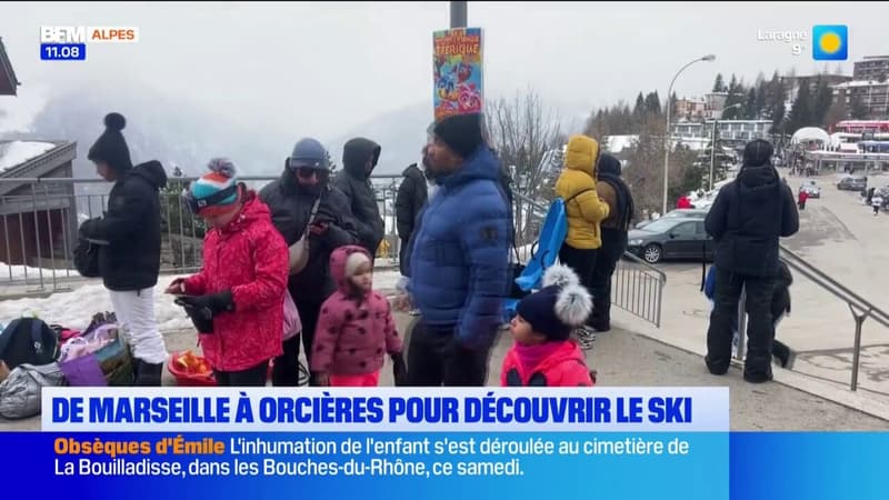 Orcières Merlette: de jeunes Marseillais conviés par une association pour découvrir le ski