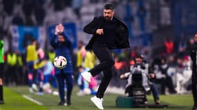 Gennaro Gattuso lors d'OM-OL (3-0, Ligue 1), le 6 décembre 2023