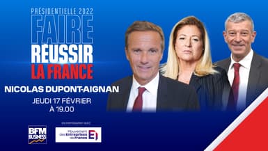 Le 17 février, le candidat à la présidentielle Nicolas Dupont-Aignan est l'invité de Faire Réussir La France sur BFM Business.