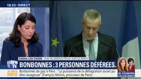 Bonbonnes de gaz à Paris: "3 personnes ont été déférées dont 2 déjà fichées S"
