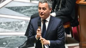 Le ministre de l'Intérieur Gérald Darmanin lors d'une séance de questions au gouvernement sur le projet de loi constitutionnelle visant à élargir le corps électoral de Nouvelle-Calédonie, le 14 mai 2024 à l'Assemblée nationale, à Paris