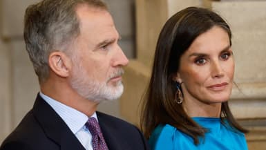 Le roi Felipe VI d'Espagne et la reine Letizia, le 19 juin 2024 à Madrid (photo d'illustration)
